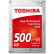 东芝(TOSHIBA)P300系列 500G 7200转64M SATA3 台式机硬盘(HDWD105)