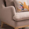 美式实木沙发后现代沙发大小户型布艺沙发简约沙发客厅沙发 三人位 杏色