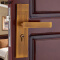 维沙华简欧现代欧式门锁方形把手室内门锁卧室房门锁画线美式门锁 黄古铜