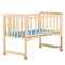 童健 婴儿床环保实木无油漆宝宝童床摇床可与大人床合并可变书桌 小床+蚊帐+蓝色史努比五件套