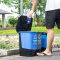曾师傅 双色双桶分类垃圾桶家用加厚塑料内胆户外办公垃圾桶有盖大号 40L蓝黑分类垃圾桶