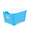 茶花收纳箱塑料大号有盖箱子衣物被子玩具收纳整理箱收纳盒储物箱 蓝色 3个优惠装