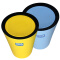 垃圾桶 家用大号创意卫生间厨房客厅带盖垃圾筒 活力蓝色9L