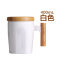 特美刻（TOMIC）创意陶瓷杯子情侣水杯木手柄咖啡杯马克杯牛奶杯 黑白对杯（礼盒装） 400ml