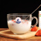 乐美雅牛奶杯耐高温钢化玻璃杯奶茶杯咖啡杯早餐杯麦片杯微波炉用 500ml+竹木盖送勺子