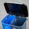 曾师傅 双色双桶分类垃圾桶家用加厚塑料内胆户外办公垃圾桶有盖大号 40L蓝黑分类垃圾桶