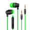 狼巢（WOLF NEST）电脑入耳式耳机 双插头加长线带麦 游戏主播 震撼低音笔记本耳机 黑绿色