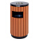 南 公园垃圾桶户外圆形钢木垃圾箱小区别墅广场垃圾筒果皮桶 GPX-57塑木 圆柱形