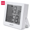 得力(deli)LCD带时间闹钟电子温湿度计 婴儿房室内温湿度表 白色8813
