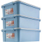 JEKO&JEKO 塑料收纳箱整理箱30L 蓝色 3只装床底箱衣服收纳盒玩具储物箱(加长款)  SWB-5437