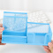 得力（deli） 笔筒多功能金属创意时尚韩国可爱小清新桌面摆件办公用品文具收纳盒 深蓝色3格组合 9154