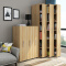 新款板式储物书柜简约现代移动书架自由组合收纳抽拉柜1.2米高4列