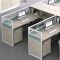 职员办公桌屏风桌员工桌员工位工作位电脑桌卡座干字型6人位3000*4200*1100