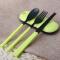 爱思得（Arsto）旅行餐具三件套装便携式筷子勺子叉子餐具套装折叠筷勺5158绿色