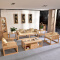 实木沙发布艺沙发新中式现代客厅家具小户型实木沙发组合3+1+1含炕几