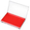 西玛 印台印泥财务用品长方形塑料盒会计印台红色办公文具 红色