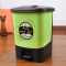 易时代 脚踏垃圾桶家用卫生间厨房客厅办公室垃圾桶欧式大号塑料创意带有盖脚踩垃圾筒 12L（方形）绿色 送垃圾袋