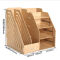 得力（deli） 木质纤维板创意文件架文件筐资料架文件栏办公用品桌面收纳整理 手工DIY木质文件框 9842