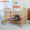 小硕士（XS）多功能环保欧式婴儿床榉木床可升降带蚊帐摇篮 9519Z+床垫+送床帏