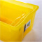 茶花透明收纳箱塑料有盖储物箱衣物整理箱衣服玩具大号加厚收纳盒 黄色 中号15.5L