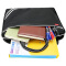 天色9107手提电脑包 文件袋拉链A4袋 会议袋 会议档案资料袋帆布文件包可定制LOGO 黑色