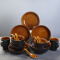 苏氏陶瓷（SUSHI CERAMICS）餐具套装21头年轮粽色简约盘子碗套装礼盒