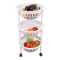 百家好世塑料多层可叠加蔬菜水果收纳篮厨房置物架落地储物收纳筐 白色5层带轮