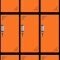 彩色更衣柜铁皮柜员工储物柜带锁柜多门柜寄存包柜鞋柜浴室健身储存柜拆装九门黑框橙色