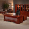 办公家具老板桌总裁桌大班台办公桌油漆实木贴皮经理桌3.2米+8门书柜+老板椅