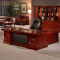 办公家具老板桌总裁桌大班台办公桌油漆实木贴皮经理桌1.8米+4门书柜+老板椅