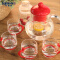 乐美雅（Luminarc） 乐美雅水具套装钢化玻璃水杯耐高温茶具玻璃水壶乐享红色球形水具6件套