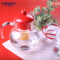 乐美雅（Luminarc） 乐美雅水具套装钢化玻璃水杯耐高温茶具玻璃水壶乐享红色球形水具6件套