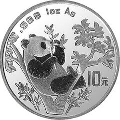 上海集藏中国金币1995年1盎司熊猫银币（红木盒包装）