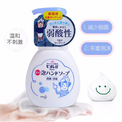 日本原装进口 花王 (KAO) 儿童宝宝洗手液 植物泡沫洗手液 泡泡洗手液 清新微香 250ml