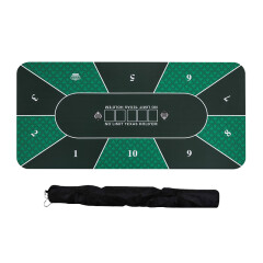 游戏大陆（gameland）长方形德州扑克桌布桌垫台布 稳固防滑筹码橡胶垫扑克专用台垫 1.8*0.9米绿色10座 热升华桌布