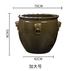 红得发紫  景德镇陶瓷鱼缸茶叶沫缸带狮子头卷轴缸画缸荷花缸睡莲缸缸 平口直径70厘米