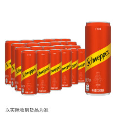 可口可乐（Coca-Cola）怡泉 Schweppes ginger 干姜水 汽水饮料 调酒 330ml*24 整箱装