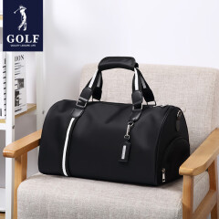 高尔夫（GOLF）旅行包男士健身包时尚大容量手提包独立鞋仓可拆肩带斜挎包行旅游 黑色