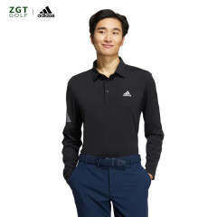 阿迪达斯 （adidas）高尔夫服装男长袖t恤球衣POLO衫 HG8303 黑色 L