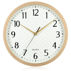 汉时（Hense)钟表挂钟客厅现代简约大气挂表时尚石英钟创意卧室家用静音时钟HW50金色12英寸