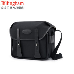 白金汉（Billingham）F2.8 经典系列 男女通用单肩摄影包 二机一镜一闪（黑色/黑色皮 尼龙款）