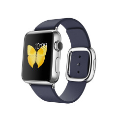 例米 适用于苹果手表iwatch9/8/7/6/SE现代风扣式磁吸真皮表带apple watch5代 现代风扣式磁吸表带-42/44/45mm 蓝色