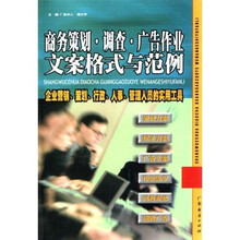 商务策划、调查：广告作业文案格式与范例