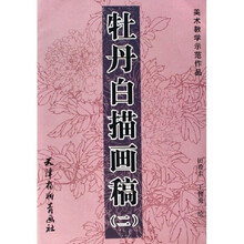 美术教学示范作品：牡丹白描画稿2