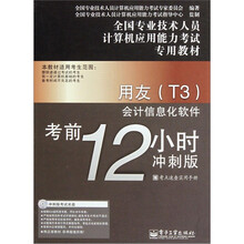 用友（T3）会计信息化软件考前12小时：冲刺版（附CD光盘1张）