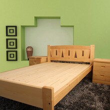 【家装节】峰原菊实木床单人床双床人高度可调