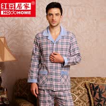 <em>红豆居家</em>春夏季男女士<em>纯棉</em>磨毛情侣中厚<em>睡衣</em>/