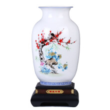 上善若水 青花瓷冬瓜花瓶摆件创意礼品礼物彩绘陶瓷高档礼品创意家居