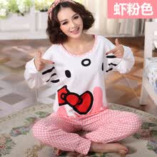 茜靓春夏季新款<em>hellokitty睡衣</em>女可爱<em>套装</em> 卡通长