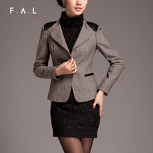 秋装新款2014小西装女<em>外套 短款格子毛呢</em>小西
